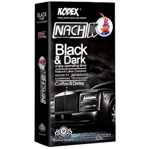 کاندوم نازک تاخیری مشکی رنگ کدکس مدل Black Dark بسته 12 عددی