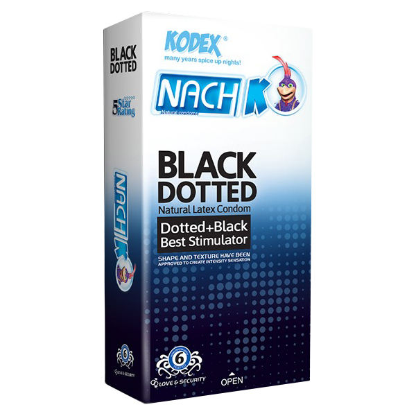 کاندوم ناچ کدکس مدل BLACK DOTTED (بلک داتد) بسته 12عددی