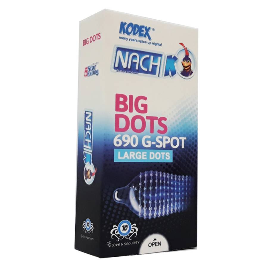 کاندوم خار درشت کدکس مدل Big Dots بسته 10 عددی